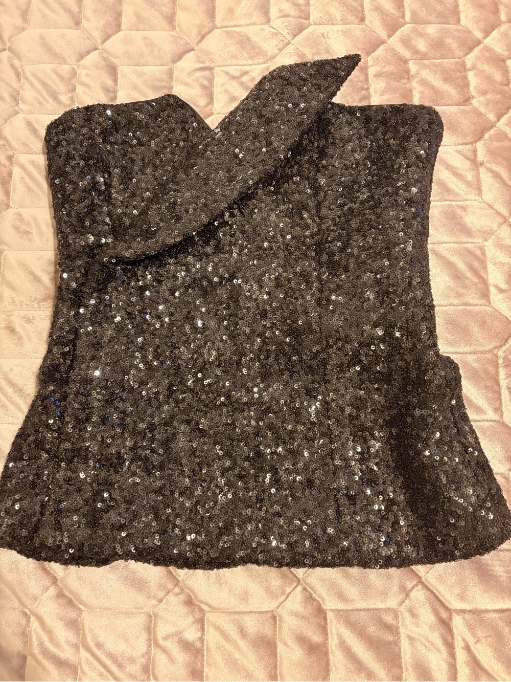 Zara Brown Sequin Bustier Top